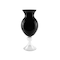 20&#x22; Transparent Glass Flower Vase, Jet Black